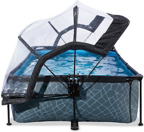 Exit Toys Schwimmbecken mit Metallic-Rahmen 220x150x65cm Grau