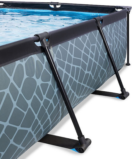 Exit Toys Schwimmbecken mit Metallic-Rahmen 220x150x65cm Grau