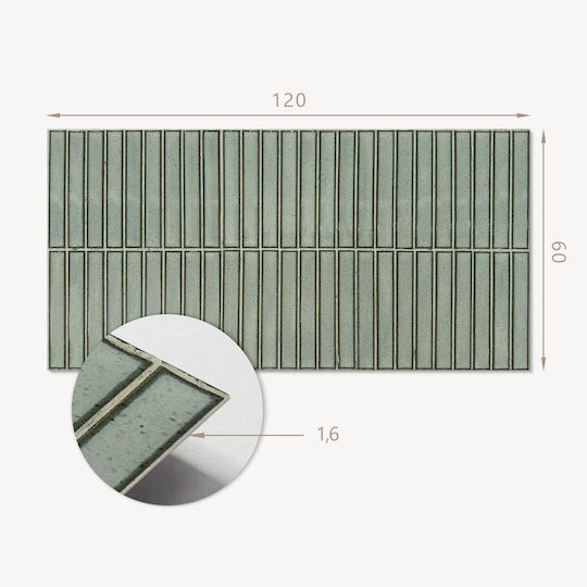 Κολλητό Πάνελ Pvc Μοτίβο Ιδανικό Διάδρομο 120x60 Cm Ορθογώνια Μοντέρνα Πλακάκια