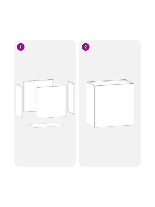 vidaXL Set 2 Metallische Pflanzgefäße Silber 50x50cm