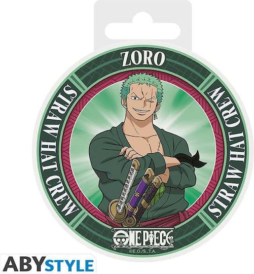 Abysse One Piece Roronoa Zoro Round Coaster Ceramic Multicolour 10cm