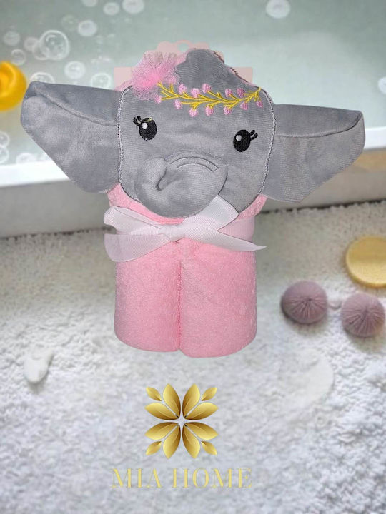 Mia Home Baby-Badetuch mit Kapuze Rosa 85x85cm