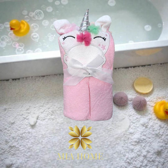 Mia Home Baby-Badetuch mit Kapuzen Einhorn 85x85cm