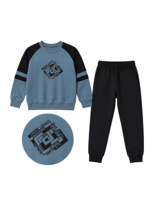 Set Trening Pentru Copii Cu Bluză Albastru Miraj-Negru