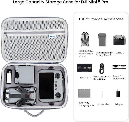 Skyreat Husă De Transport Pentru Bateria Telecomenzii Neagră Pentru DJI Mini 5 Pro 34x9x23cm