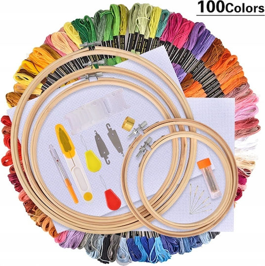 Embroidery Sets Mesh Threads Needles Embroidery Threads Case