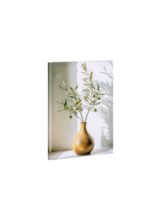 Set of 2 Pieces Canvas Paintings Olive Vase White Brown Green 30x1.8x40cm 812-20116 Estheti
