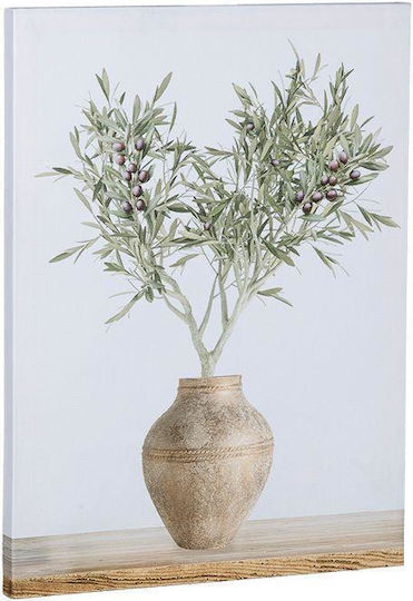 Set Of 2 Pieces Canvas Paintings Olive Vase White Natural Green 30x1.8x40cm 812-20115 Estheti