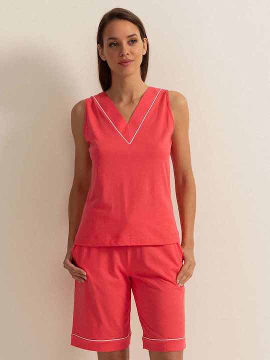 Sofiaman Set De Pijamale Dama De Vară Maro
