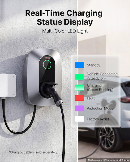 Vevor Wall Mounted Three-Phase 11kW Charging Station with Built-in Cable Type 2 (OZSXJLD11KWCJJ1FR001V8)