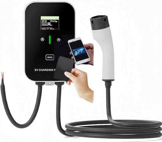 Wandmontierter Einphasiger Elektroauto-Ladestation 7kW mit Integriertem Kabel Typ 2 (0322004211808)