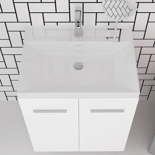 Orabella Navona 61 Long Πάγκος χωρίς Νιπτήρα με Καθρέπτη Μ61xΒ45xΥ70cm Χρωμέ