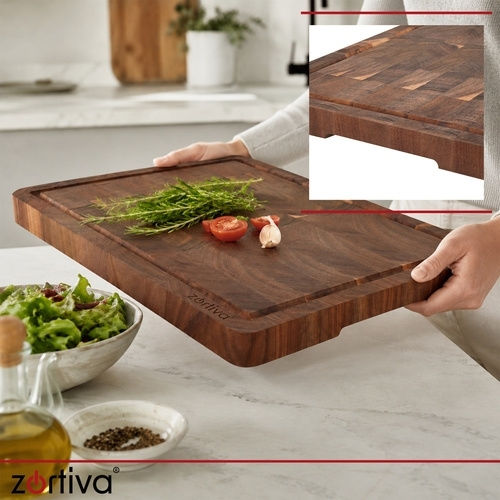 Chopping Board for Bread Wooden Beige 43x33cm