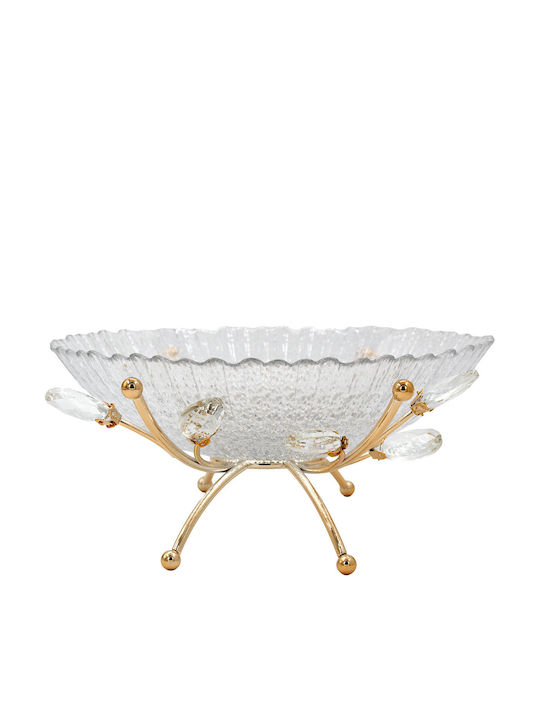 Keskor Keskor Dekorative Schale Glas Gold 27x27x11cm