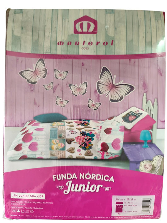 Manterol Casa Jfn Junior Set Kids Duvet Cover Pink 90x200cm