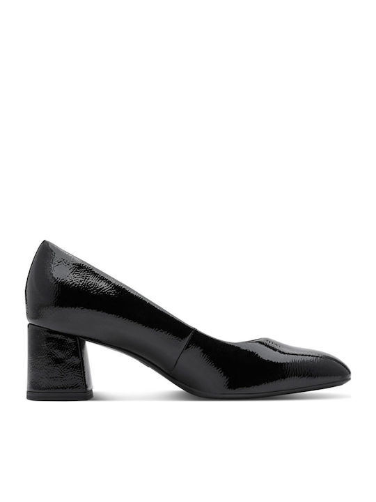 Pantofi cu toc din lac negre