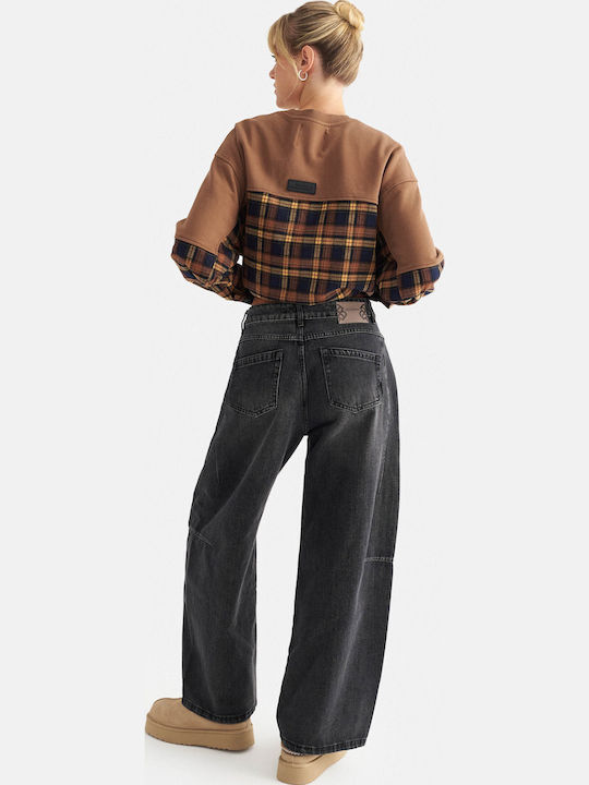 Damen Jeans Hosen Grau