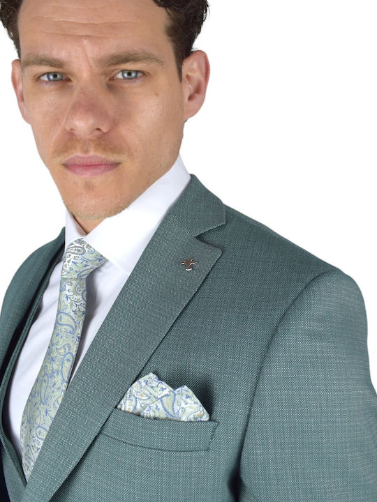 Men's Suit with Vest Green Men's Suit with Vest Green