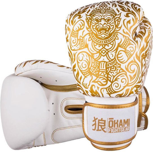 Okami Boxhandschuhe aus Kunstleder für Wettkampfhandschuhe Weiß