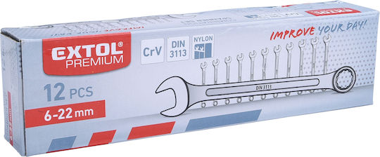 Combination Wrenches 6-22mm 12pcs Extol Premium 6333 Crv 6-22mm