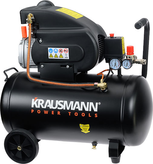 Krausmann Single-Phase Air Compressors with Power 2.5hp and Airtank 50lt 6710