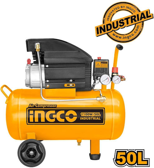 Ingco Κομπρεσέρ Αέρος 96dB με Ισχύ 1.34hp και Αεροφυλάκιο 50lt