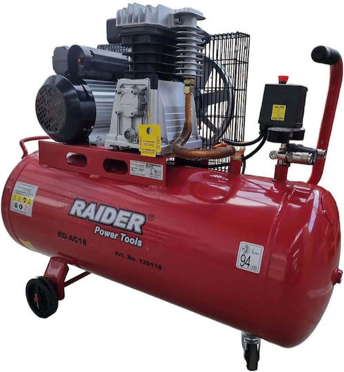 Raider RD-AC18 Μονοφασικό Κομπρεσέρ Αέρος 94dB με Αεροφυλάκιο 100lt