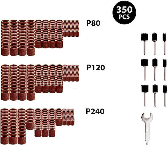 Set 350 Pieces Extol Premium Mini Sanding Drums Mini Grinder