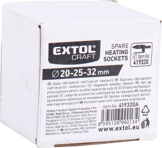 Set 3 Paare Heizungsbuchsen Extol Craft 419320a 20-25-32mm