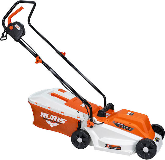 Ruris Rxe1200 Mașină De Tuns Iarba Electrică 1200 W Lățime De Tăiere 32 Cm 3 Înălțimi 25-60 Mm Sac 30 L