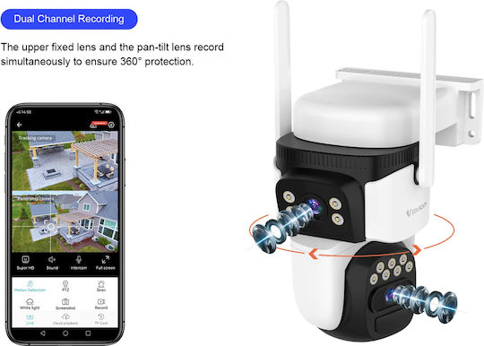 Vstarcam BG621DR IP Surveillance Camera 4G Full HD+ 3MP Waterproof Battery with Microphone and 4mm Lens