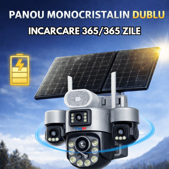 Taggo Taggo-Pro-X60 IP Cameră de Supraveghere 4G 4K Impermeabilă cu Baterie cu Comunicare Bidirecțională și Obiectiv de 1.6mm