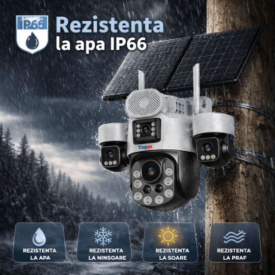 Taggo Taggo-Pro-X60 IP Cameră de Supraveghere 4G 4K Impermeabilă cu Baterie cu Comunicare Bidirecțională și Obiectiv de 1.6mm