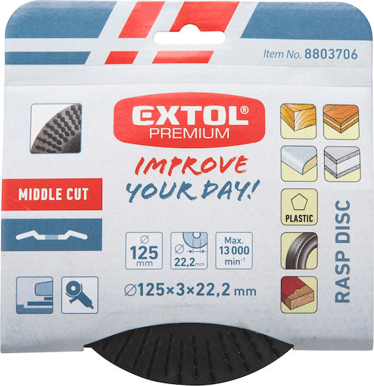 Disc Abrasiv Lemn Extol Polizor Unghiular 125x3x22.2 Mm Tăiere Medie Utilizare Multiproduct 8803706