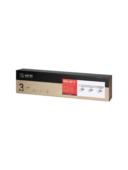 Orno Triple Spot with Socket E27 in White Color