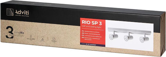 Orno Triple Spot with Socket E27 in White Color Orno Triple Spot with Socket E27 in White Color