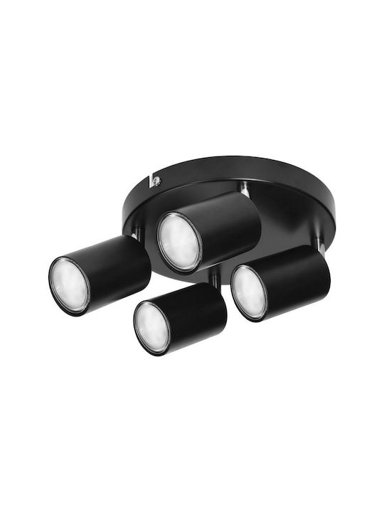 Adviti Spot with 4 Lights and with Socket GU10 in Black Color