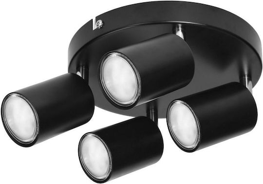 Adviti Spot with 4 Lights and with Socket GU10 in Black Color