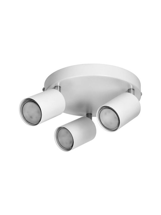Adviti Triple Spot with Socket GU10 in White Color