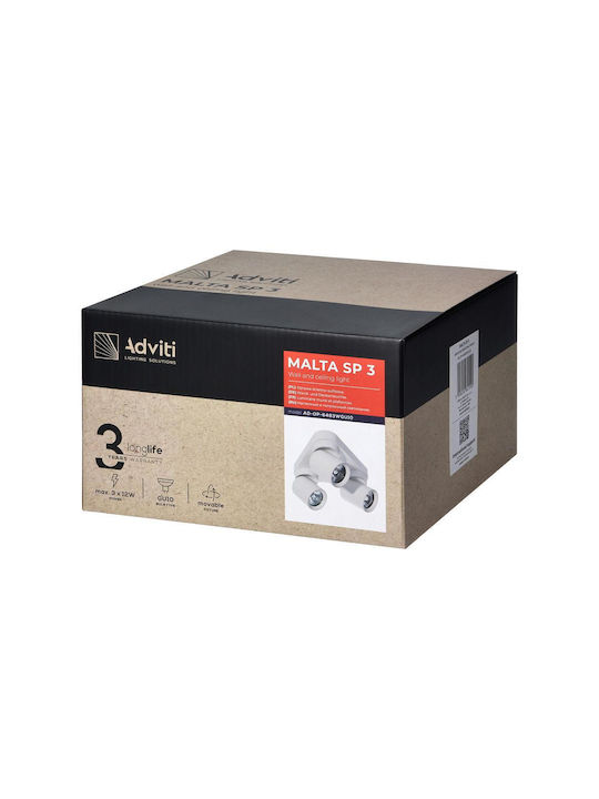 Orno Triple Spot with Socket GU10 in White Color