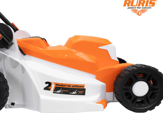 Ruris Rxe1400 Confort Mașină De Tuns Iarba Electrică 1400 W Lățime De Tăiere 34 Cm 6 Înălțimi 20-70 Mm Sac 35 L