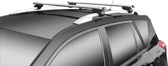 Menabo Car Roof Bars Aluminum for Volvo V50 5D 2008-2012 Set with Roof Rack Legs Silver