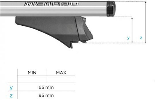 Menabo Aluminum Roof Bars Blade M Silver 118 Cm End Alfa High Citroen C4 Cactus 5 Doors 2018>2020 Flush Rails 2 Pieces 12920/mb Mp.12920/mb-1