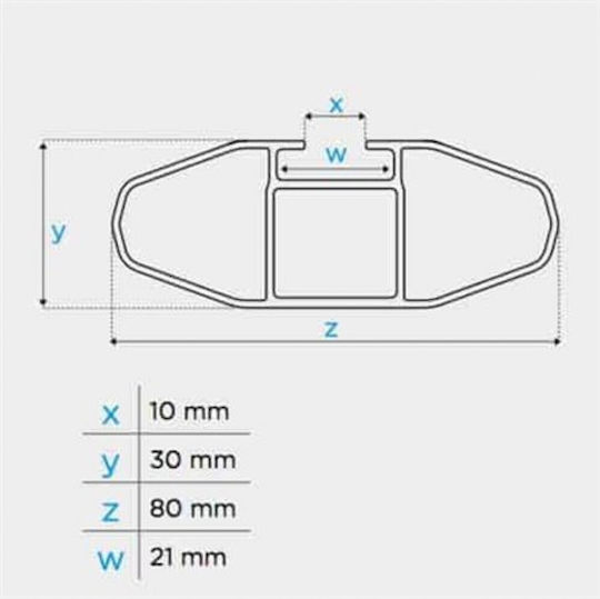 Menabo Car Roof Bars Aluminum Blade L Silver 127 Cm End Alfa High Opel Combo E 2018 Raised Rails 2 Pieces 12930/mb Mp.12930/mb-2