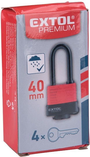 Extol Steel Padlock Brass with Key 40mm Black 1pcs