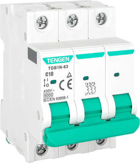 Tengen Automatic Circuit Breaker 10A Triple-pole AC