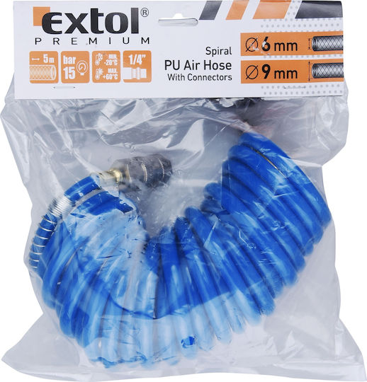 Furtun De Aer Spiralat Pu 1/4" 5m Extol Premium 8865131