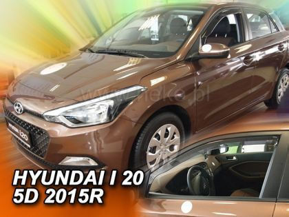 Heko Set of Windbreakers Front Car Dark Fime for Hyundai i20 2pcs