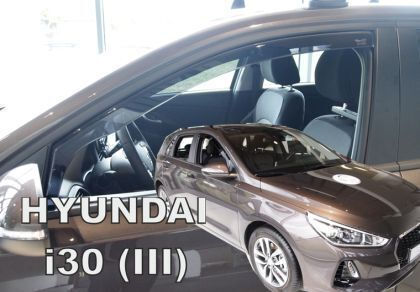 Heko Set of Windbreakers Front Car Dark Fime for Hyundai i30 2pcs