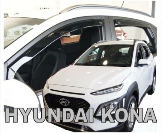 Heko Set of Windbreakers Front and Rear Car Dark Fime for Hyundai Kona 5D 2017 4pcs